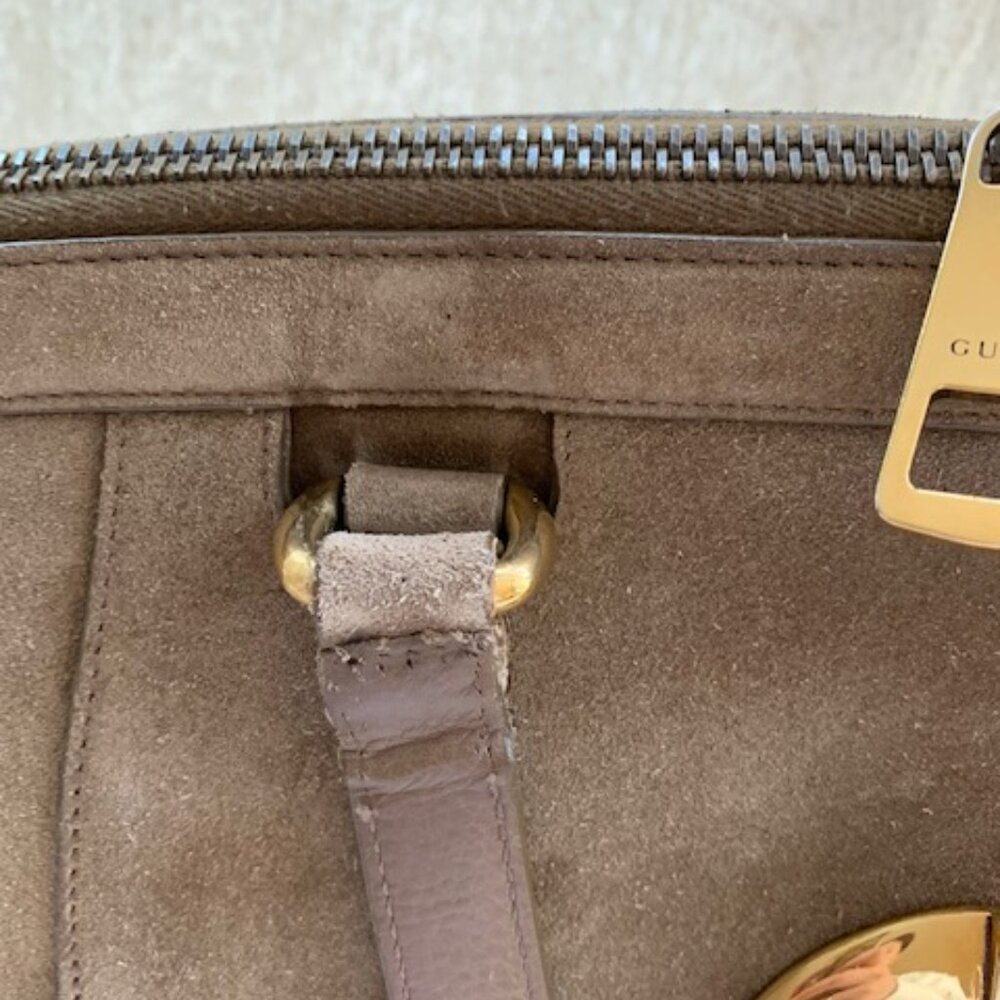 Gucci Tan Suede 1973 Top Handle Satchel - Picture 3 of 16
